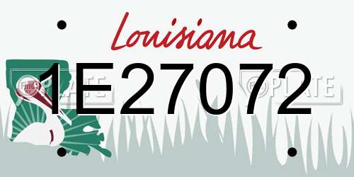 1E27072 Louisiana License Plate