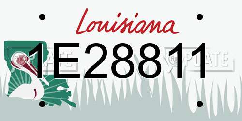 1E28811 Louisiana License Plate