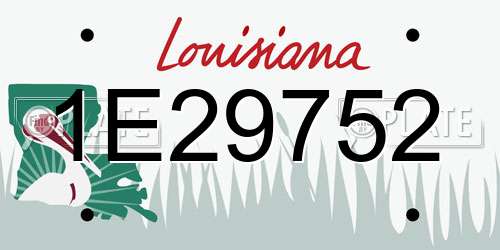 1E29752 Louisiana License Plate