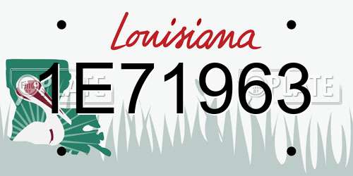 1E71963 Louisiana License Plate