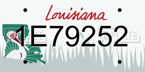 1E79252 Louisiana License Plate
