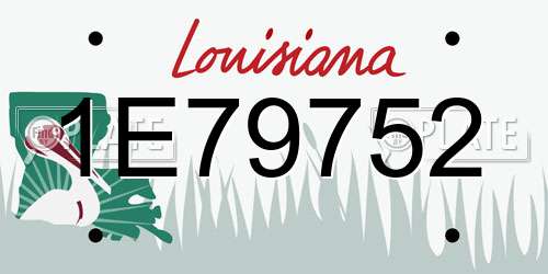 1E79752 Louisiana License Plate