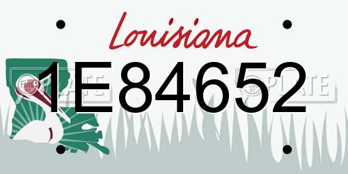 1E84652 Louisiana License Plate