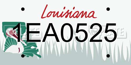 1EA0525 Louisiana License Plate