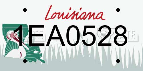 1EA0528 Louisiana License Plate