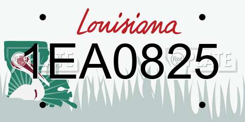 1EA0825 Louisiana License Plate