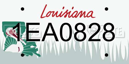 1EA0828 Louisiana License Plate