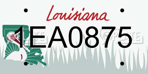 1EA0875 Louisiana License Plate