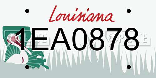 1EA0878 Louisiana License Plate