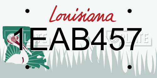 1EAB457 Louisiana License Plate
