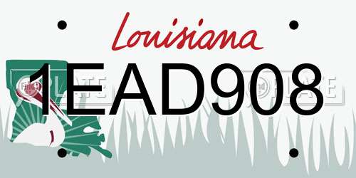 1EAD908 Louisiana License Plate