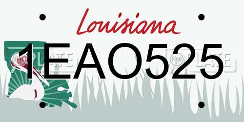 1EAO525 Louisiana License Plate