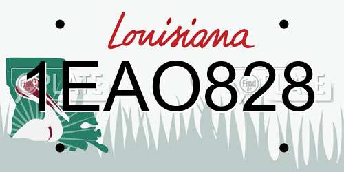 1EAO828 Louisiana License Plate