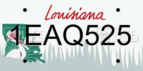 1EAQ525 Louisiana License Plate