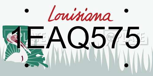 1EAQ575 Louisiana License Plate