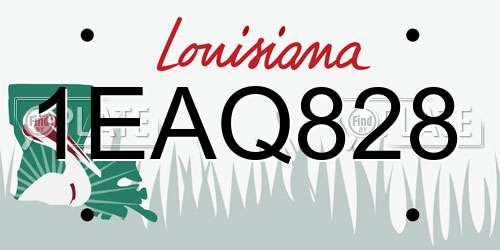 1EAQ828 Louisiana License Plate