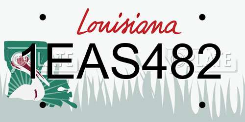 1EAS482 Louisiana License Plate