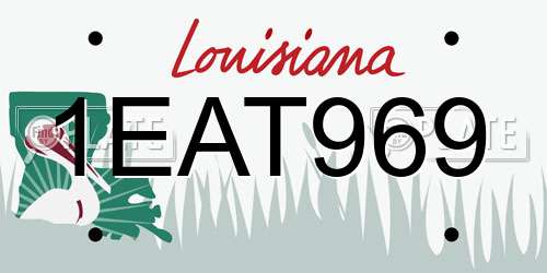 1EAT969 Louisiana License Plate