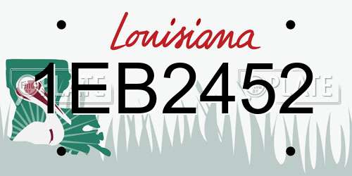 1EB2452 Louisiana License Plate