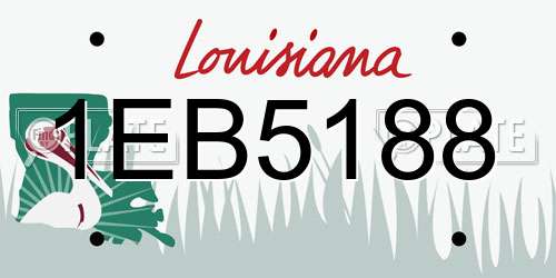 1EB5188 Louisiana License Plate