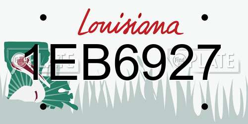 1EB6927 Louisiana License Plate