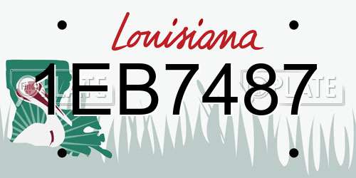 1EB7487 Louisiana License Plate