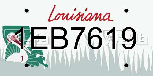 1EB7619 Louisiana License Plate