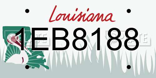1EB8188 Louisiana License Plate