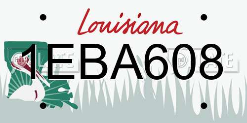 1EBA608 Louisiana License Plate
