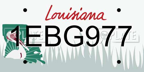 1EBG977 Louisiana License Plate