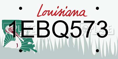 1EBQ573 Louisiana License Plate