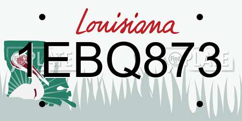 1EBQ873 Louisiana License Plate
