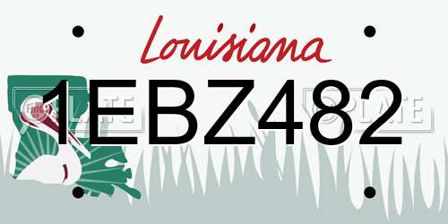 1EBZ482 Louisiana License Plate