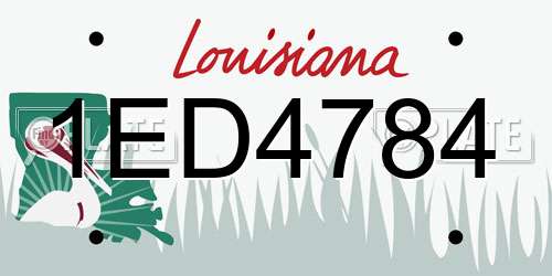 1ED4784 Louisiana License Plate