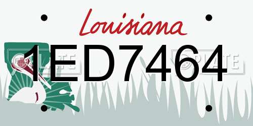 1ED7464 Louisiana License Plate
