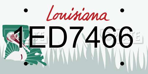 1ED7466 Louisiana License Plate