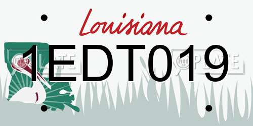 1EDT019 Louisiana License Plate