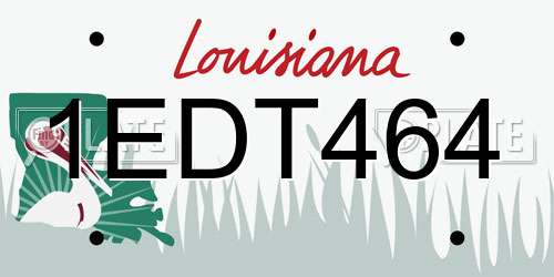 1EDT464 Louisiana License Plate