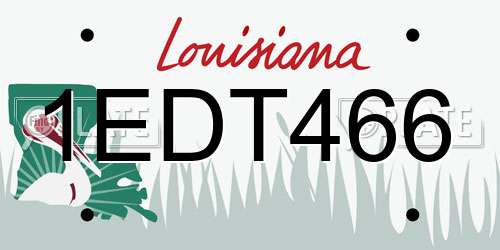 1EDT466 Louisiana License Plate