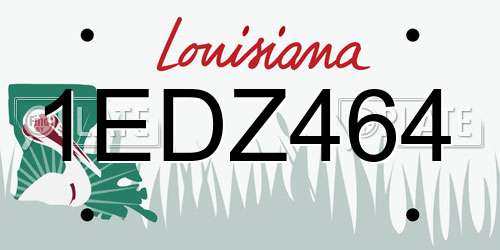 1EDZ464 Louisiana License Plate