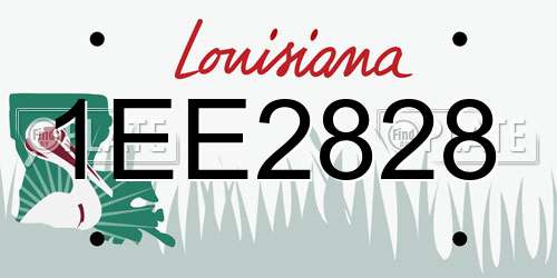 1EE2828 Louisiana License Plate