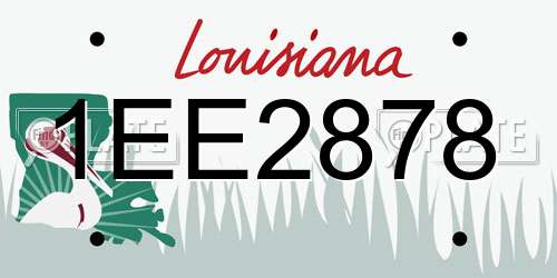 1EE2878 Louisiana License Plate