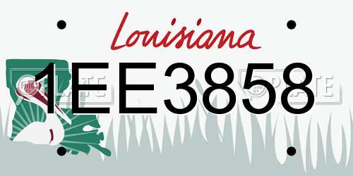 1EE3858 Louisiana License Plate