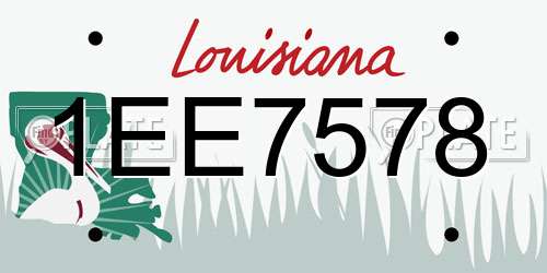 1EE7578 Louisiana License Plate