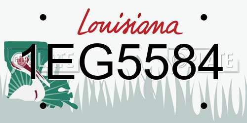 1EG5584 Louisiana License Plate