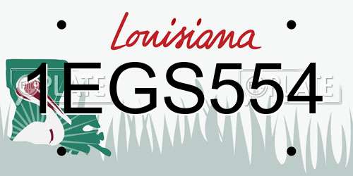 1EGS554 Louisiana License Plate