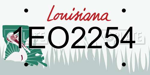 1EO2254 Louisiana License Plate