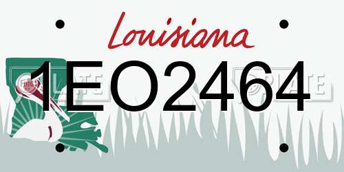 1EO2464 Louisiana License Plate