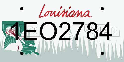 1EO2784 Louisiana License Plate
