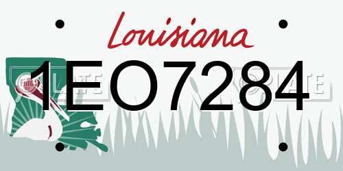 1EO7284 Louisiana License Plate